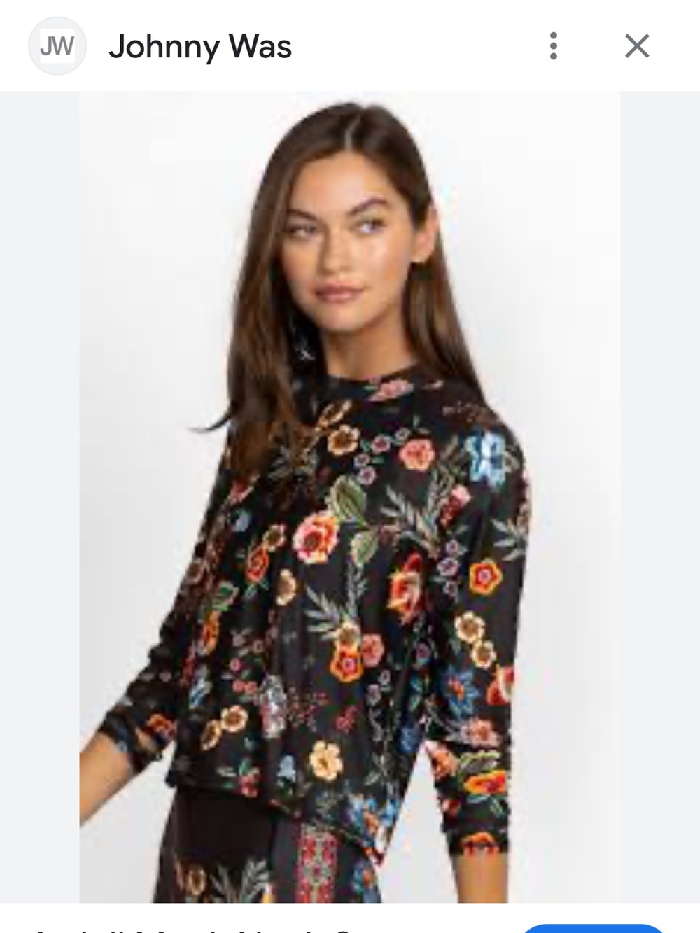 Johnny Was Active Ardell Mock Neck Black Floral Swim Cover Rushguard Blooms